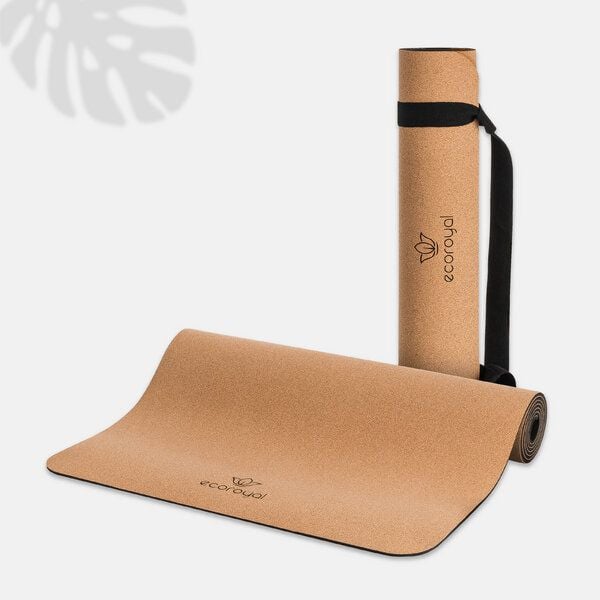 Ecoroyal Yogamatte Kork I Korkmatte mit Tragegurt - 183 x 61 x 0,4 cm von Ecoroyal