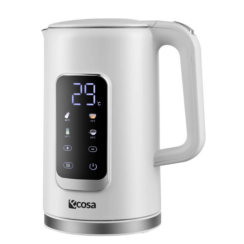 Ecosa EO-691 Wasserkocher weiß mit Temperatureinstellung 1,7 L von Ecosa