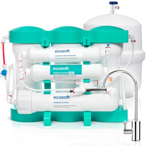 Ecosoft P'URE AquaCalcium Umkehrosmose für den Haushalt, filtert 99,8 Prozent der Wasserverunreinigungen, mineralisiert Trinkwasser mit Kalzium, mit Wassertank Ecosoft P'URE AquaCalcium Umkehrosmose für den Haushalt, filtert 99,8 Prozent der Wasserverunreinigungen, mineralisiert Trinkwasser mit Kalzium, mit Wassertank von Ecosoft