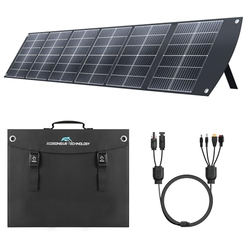 Ecosonique 200W Tragbares SolarPanel, Faltbar Solarmodul mit Kickstand, USB-C PD3.0 & USB-A QC3.0, MC4 & Multi-Output für Stromstationen, Generatoren, Wohnmobile, Camping, Wandern von Ecosonique Technology