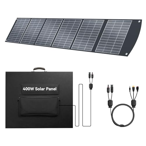 Ecosonique 400W Tragbares Solarpanel DC/QC 3.0 USB-A & USB-C Faltbar Solarpanel Ladegerät mit abnehmbarem Power Hub, IP67 Wetterfeste Solarpanels für Camping, Outdoor von Ecosonique Technology