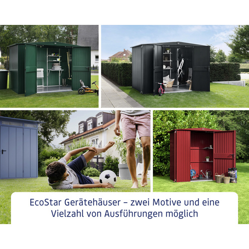 Ecostar Gerätehaus »Elegant-S«, BxT: 238 x 107,8 cm, Metall, Einzeltür - rot von Ecostar