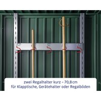 Ecostar Regalleisten, Länge: 70,8 cm, Metall, für Gerätehaus - silberfarben von Ecostar