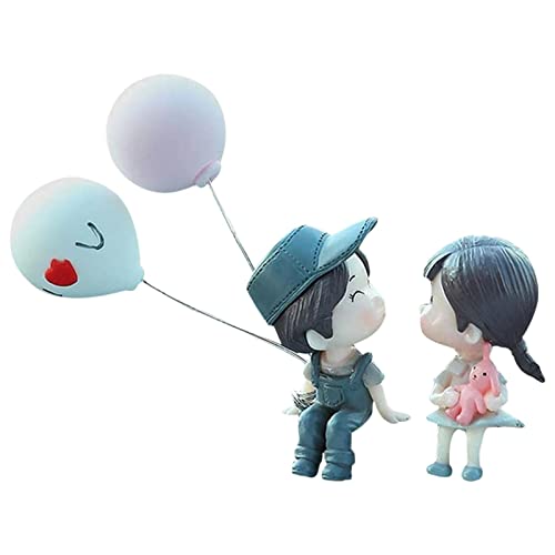 Ecoticfate Auto Paare Dekoration Süße Cartoon Paare Figur Ballon Ornament Paar Entlüftungs Ornamente Für Auto, Niedliche Kuss-Paar-Puppen-Ornamente, Auto-Armaturenbrett-Dekorationen von Ecoticfate