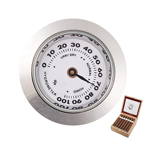 Ecoticfate Zigarren Hygrometer Für Humidor Mini Zigarren Analog Hygrometer, 28mm Zigarren Humidor Hygrometer, Analoges Zigarren-Oasis-Hygrometer, Tragbares Humidor-Zubehör von Ecoticfate