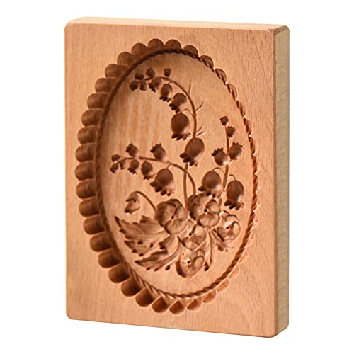 Keksform Ausstecher PräGeform Rose Keks-Stempel Ausstechform Prägeform Backformen Holz-Backform, Kreativität Lebkuchenformen Cookie Stamp Embossing Mould, Lustige DIY Backformen Deko Hochzeit, Party von Ecoticfate