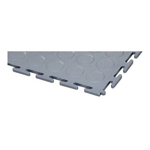 Ecotile E500/7/220 PVC Bodenfliese, Standard, Genoppt, 500mm x 500mm x 7mm, Grau, 4 Stück von Ecotile