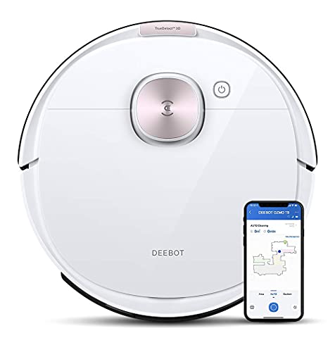 ECOVACS DEEBOT OZMO T8 Saugroboter mit Wischfunktion (2in1), Roboterstaubsauger (App Steuerung), Wischroboter (Feuchtreinigung), intelligente Navigation, Alexa, weiß von ECOVACS