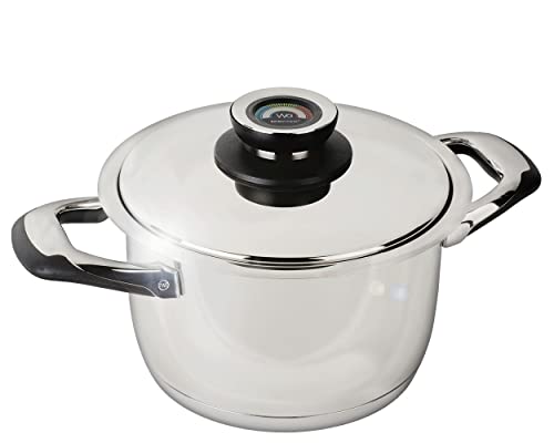 ECOVITAM - Kochtopf aus Edelstahl 18/10 - Für alle Herdarten geeignet - Eingebautes Thermometer - Hergestellt in Italien (3,8L) von Ecovitam