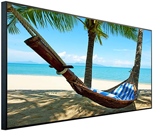 Ecowelle Infrarotheizung mit Bild | 1200 Watt | 60x120 cm | Infrarot Heizung| | Made in Germany| d 15 Hängematte unter Einer Palme von Ecowelle
