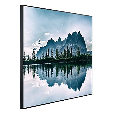Ecowelle Infrarotheizung mit Bild | 600 Watt | 60x120 cm | Infrarot Heizung| | Made in Germany| d 122 See und Berg von Ecowelle