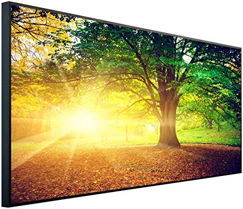 Ecowelle Infrarotheizung mit Bild | 750 Watt | 60x120 cm | Infrarot Heizung| | Made in Germany| d 39 Sonnenaufgang mit Baum von Ecowelle