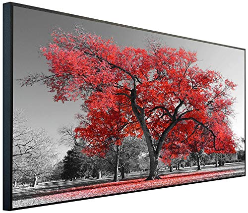 Ecowelle Infrarotheizung mit Bild | 750 Watt | 60x120 cm | Infrarot Heizung| | Made in Germany| d 75 roter Baum von Ecowelle