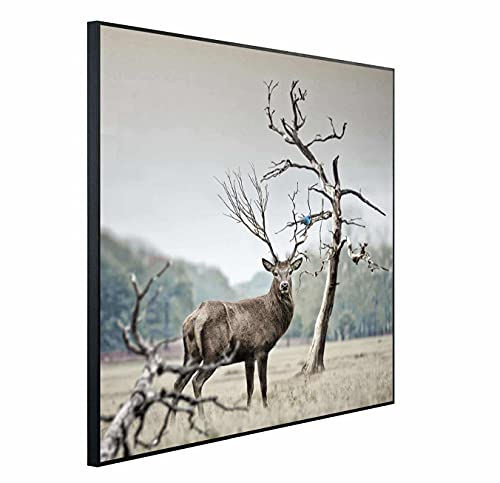 Ecowelle Infrarotheizung mit Bild | 900 Watt | 60x120 cm | Infrarot Heizung| | Made in Germany| b 105 Hirsch von Ecowelle