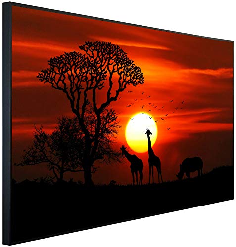 Ecowelle Infrarotheizung mit Bild | 900 Watt | 60x120 cm | Infrarot Heizung| | Made in Germany| d 120 Afrikanischer Sonnenuntergang von Ecowelle