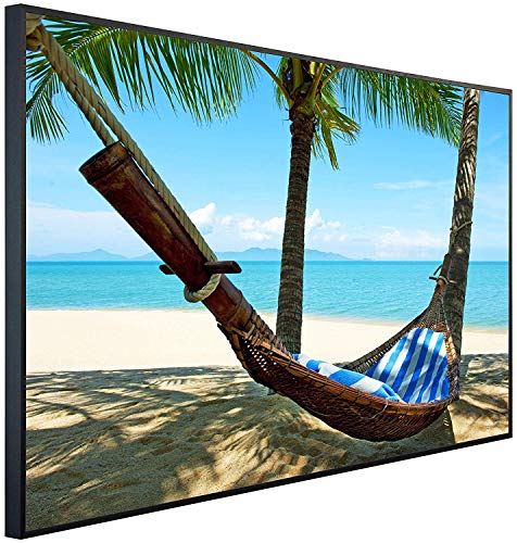 Ecowelle Infrarotheizung mit Bild | 900 Watt | 60x120 cm | Infrarot Heizung| | Made in Germany| d 15 Hängematte unter Einer Palme von Ecowelle