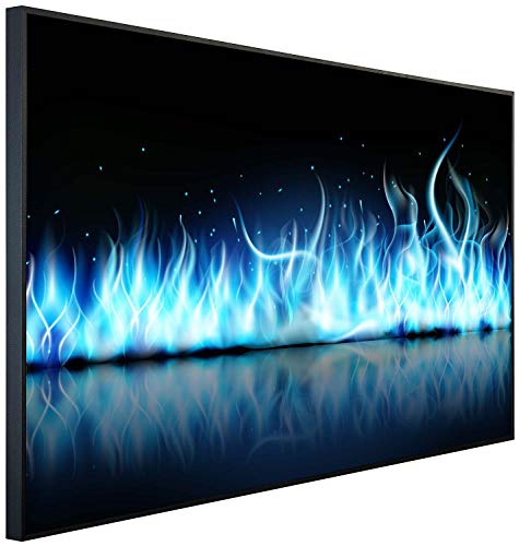 Ecowelle Infrarotheizung mit Bild | 900 Watt | 60x120 cm | Infrarot Heizung| | Made in Germany| i 42 Blaue Flammen von Ecowelle