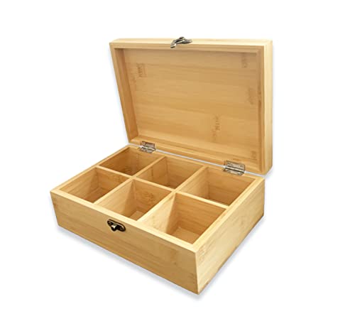Aufbewahrungsbox aus Holz mit Deckel – Holz Teebox Organizer mit Fächern – Küche Organizer Aufbewahrungsbox für Teebeutel Kaffeepads Gewürze und Gewürze – Displaybox Bastelbox & Kleine Holzkiste Aufbewahrungsbox aus Holz mit Deckel – Holz Teebox Organizer mit Fächern – Küche Organizer Aufbewahrungsbox für Teebeutel Kaffeepads Gewürze und Gewürze – Displaybox Bastelbox & Kleine Holzkiste von Ecowonder
