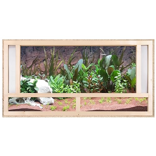 ECOZONE Holz Terrarium mit Frontbelüftung 100x60x60 cm - Holzterrarium aus OSB Platten - Terrarien für exotische Tiere wie Schlangen, Reptilien & Amphibien von ECOZONE