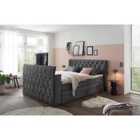 ED EXCITING DESIGN Boxspringbett "Springdale", mit Bettkasten, motorisierter TV-Halterung, Duo-Matratze (H3/H4) von Ed Exciting Design
