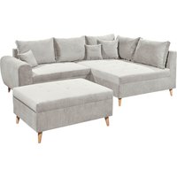 ED EXCITING DESIGN Ecksofa "Calanda L-Form", mit Hocker, frei im Raum stellbar, Rücken- und Zierkissen von Ed Exciting Design