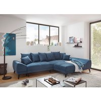 ED EXCITING DESIGN Ecksofa "Scott L-Form", frei im Raum stellbar, mit Bettkasten, Schlaffunktion und 8 Kissen von Ed Exciting Design