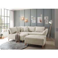 ED EXCITING DESIGN Ecksofa "Split L-Form", (Set, Ecksofa mit Hocker), frei im Raum stellbar, inkl. 7 Kissen von Ed Exciting Design