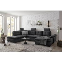 ED EXCITING DESIGN Wohnlandschaft "Alija U-Form", mit Bettfunktion, Bettkasten, Armteilverstellung & Kopfstützen von Ed Exciting Design