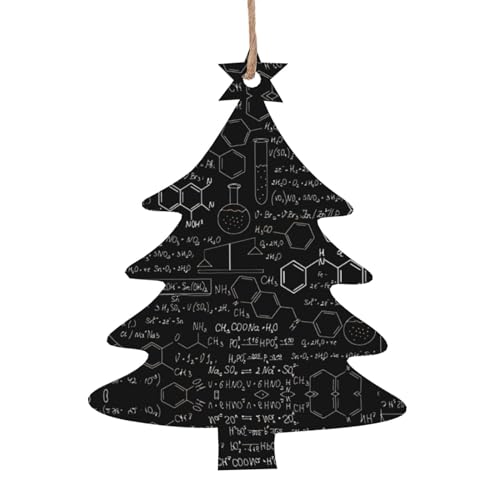 Abstrakte Wissenschaft Chemie Druck Holzglocken, Ornamente, Weihnachtsbaum hängende Dekoration, für Urlaub, Party, Hochzeit, Weihnachten, Heimdekoration von EdWal