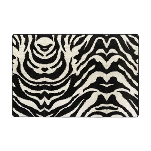 EdWal Superweicher Teppich mit Zebra-Tiermuster, für Wohnzimmer, Schlafzimmer, Badezimmer, Küche, Bodenmatten von EdWal