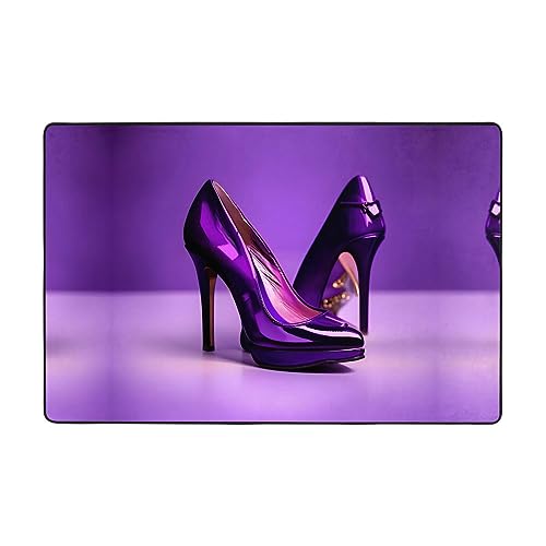 Elegante violette High Heels mit Lippenstift-Druck, superweich, für Wohnzimmer, Schlafzimmer, Badezimmer, Küche, Bodenmatten, Dekoration von EdWal