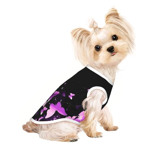Hunde-Shirts für kleine Hunde, dehnbar, leicht, Tanktop, ärmellos, gestreift, Violett Hunde-Shirts für kleine Hunde, dehnbar, leicht, Tanktop, ärmellos, gestreift, Violett von EdWal