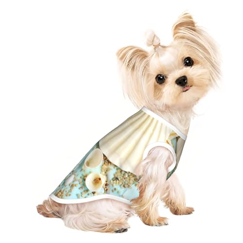 Ocean Sea Beach Muscheln Seestern Blau Druck Hunde-Shirts für kleine Hunde dehnbare T-Shirts leichtes Tanktop ärmellos gestreift Weste Ocean Sea Beach Muscheln Seestern Blau Druck Hunde-Shirts für kleine Hunde dehnbare T-Shirts leichtes Tanktop ärmellos gestreift Weste von EdWal