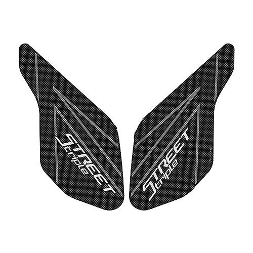 Tankpad-Schutz Motorrad Tank Aufkleber Racing Schutz Aufkleber Zubehör Wasserdicht Für Triumph Street Triple 2013-2022 Tankaufkleber (Farbe : Schwarz) von EdWal