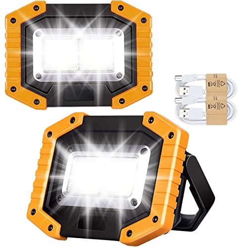 30W LED Akku Strahler Baustrahler Wiederaufladbare Superhell 2000 Lumen Arbeitsleuchte Wasserdichtes COB Arbeitsleuchte USB Campinglampe für Garage Outdoor Camping Angeln Notfall Baustellen, 2 Stück 30W LED Akku Strahler Baustrahler Wiederaufladbare Superhell 2000 Lumen Arbeitsleuchte Wasserdichtes COB Arbeitsleuchte USB Campinglampe für Garage Outdoor Camping Angeln Notfall Baustellen, 2 Stück von Edasion