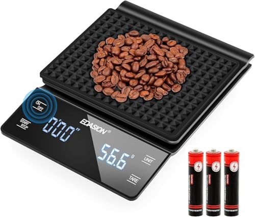 Kaffeewaage mit Timer Espresso Waage 0,1g/3kg Hohe Präzision Digitale Kaffee Waage Küchenwaage Wasserdicht Coffee Scale Espressowaage mit großer LED-Anzeige Touchscreen, Leicht zu reinigen, Schwarz Kaffeewaage mit Timer Espresso Waage 0,1g/3kg Hohe Präzision Digitale Kaffee Waage Küchenwaage Wasserdicht Coffee Scale Espressowaage mit großer LED-Anzeige Touchscreen, Leicht zu reinigen, Schwarz von Edasion
