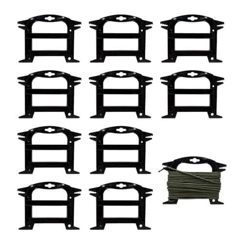 EDCX Paracord Winder (5 Pcs) - Paracord 550 Organizer | Rope Winder | Parachute Cord Keeper | Paracord Winder | Fishing Line Cable Bobbins | Rope Organizer Tool (Black, 10 Pcs) von EdcX