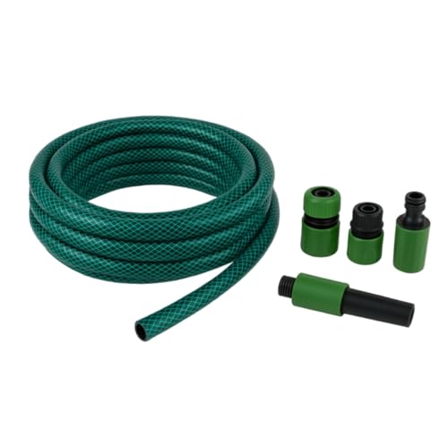 Edco Eindhoven B.V. Kinzo Gartenschlauch Set 30 Meter - Wasserschlauch 14mm (1/2") max. 6Bar - mit 3 Kupplungen und 1 Sprühstück - Geeignet für Gartensprenger - grün von Edco Eindhoven B.V.