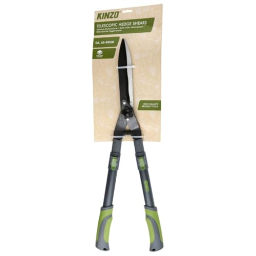 Kinzo Teleskop-Heckenschere 65-85 cm – Gartenschere für Hecken und Sträucher – Antihaftklingen – Ergonomische Handgriffe – Leichtes Gartenwerkzeug für präzises Schneiden von Kinzo