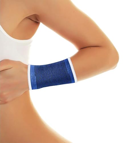 Edco HANDBANDAGE Gr.-L elastisch Blau Handgelenkbandage Handgelenkstütze Sportbandage Handgelenkschoner Handgelenk Hand Bandage Sport Fitness Training Arm (Größe L - 44) von Edco