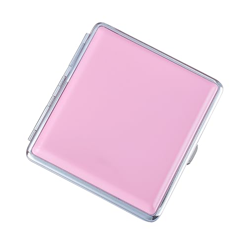 ZIGARETTENETUI "PINK" für 20 Zigaretten Leder Optik aus Metall Zigarettenbox Zigarettendose Etui Case Box Dose 2-Varianten 75 (Hellpink) von Edco