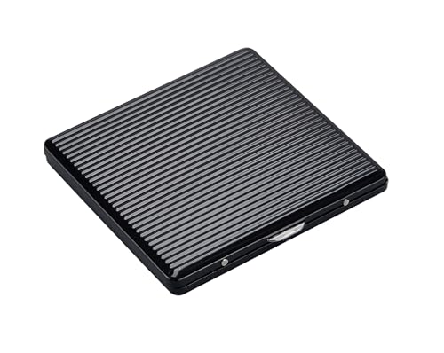 ZIGARETTENETUI "slim" für 10 Zigaretten aus Metall Zigarettenbox Zigarettendose Etui Box 2-Varianten 857 (Schwarz) von Edco