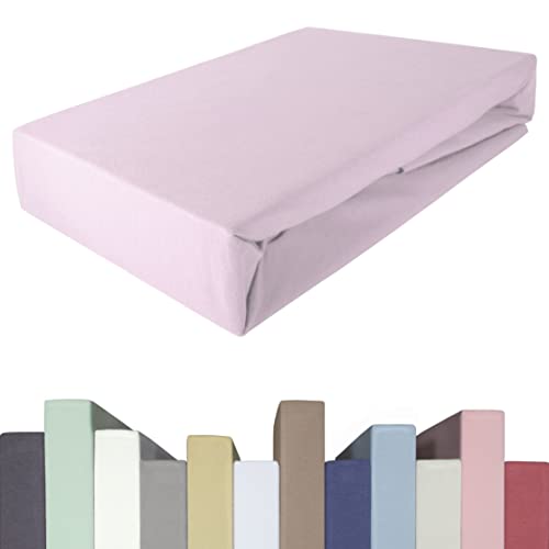 EDDA LUX Spannbettlaken für Topper in 180 x 200 cm, Öko-Tex, Baumwolle m. 5% Elasthan, Weiches Premium Spannbetttuch für Matratzen Topper mit 4-8 cm Höhe, in Lavendel von Edda Lux