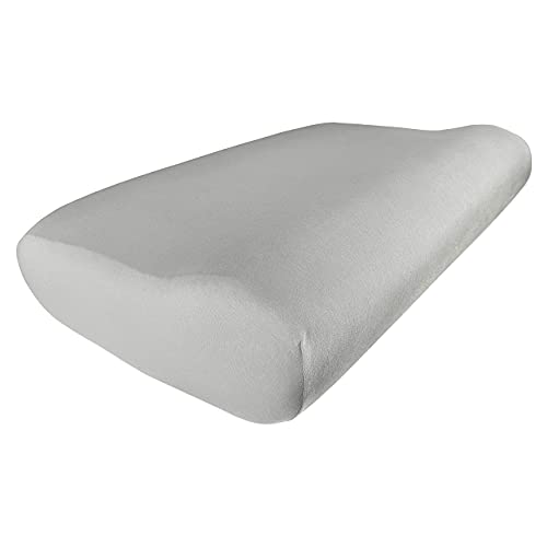 Edda Lux Bezug passend für PILLOWISE Nackenstützkissen, 55 x 35 cm, formbeständiger Jersey Kissenbezug aus 100% Baumwolle, in Platin von Edda Lux