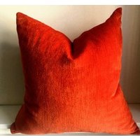 Orange Chenille Kissenbezug, Dekoratives Kissen, Geschenk Für, Mutter Geschenk, Für Frauen, Kissen Benutzerdefinierte Kissenbezug von Eddebags