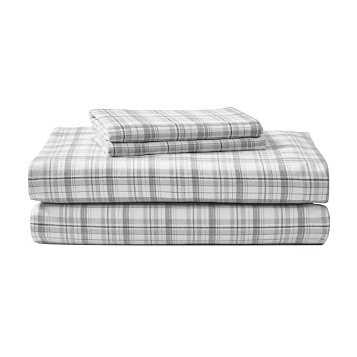 Eddie Bauer | Beacon Hill Collection Warme, atmungsaktive Baumwoll-Flanell-Bettwäsche mit tiefen Taschen, gebürstet für zusätzliche Weichheit, gemütliche Heimdekoration, Öko-Tex-Zertifiziert, Queen von Eddie Bauer