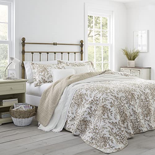 Laura Ashley Bedford Collection Luxus-Bettwäsche-Set, ultraweich, bequem und stilvoll, Ganzjahres-Bettwäsche, Kingsize, Mokka von Laura Ashley