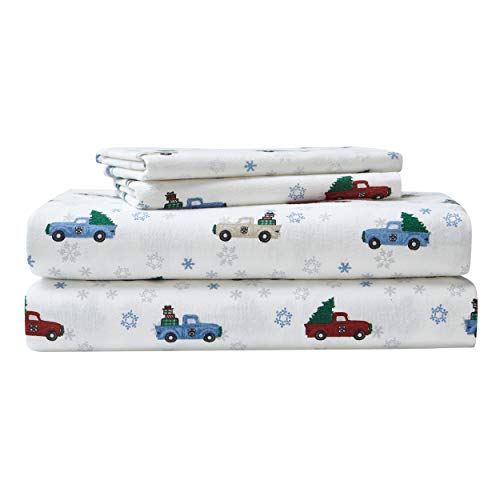Eddie Bauer Bettwäsche-Set aus Baumwollflanell, gebürstet für zusätzliche Weichheit, gemütliche Heimdekoration (Winterausflug, voll) von Eddie Bauer