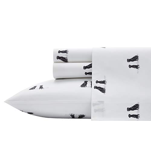 Eddie Bauer Home Bettwäsche-Set, Baumwollperkal, stilvolle Heimdekoration 4 Stück(Labrador Fields, Weiß/Grau, Kingsize) von Eddie Bauer