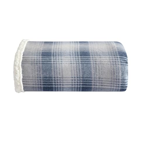 Eddie Bauer Überwurfdecke, gebürstete Fleece-Bettwäsche mit Sherpa-Rückseite, weiche und gemütliche Heimdekoration für Bett oder Couch (Nordic Midnight, 127 x 177,8 cm) von Eddie Bauer